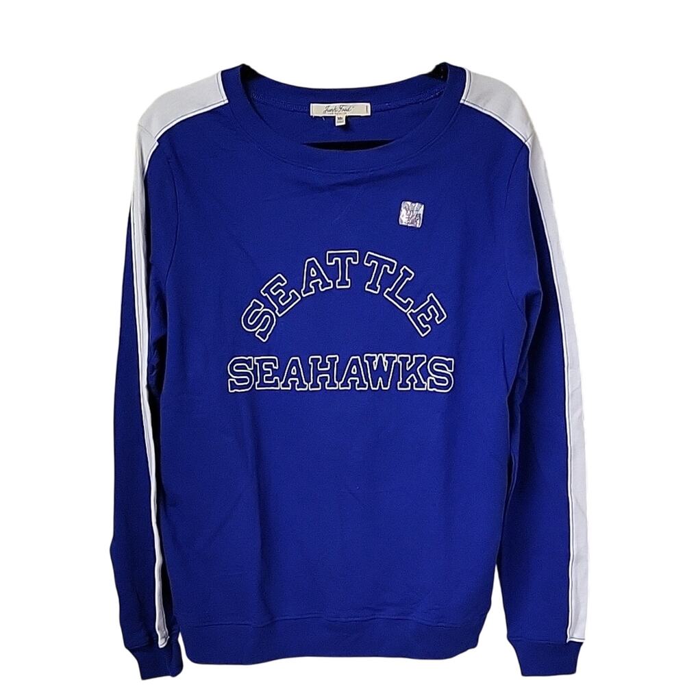 NFL Seattle Seahawks Lightweight Blue and White Sweatshirt Adult Size Large NEW